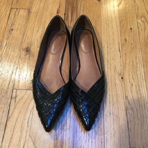 Black Paten Leather Flats